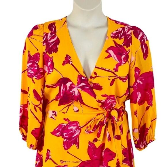 Color Me Courtney RTR Bright Orchid Floral Eleanor Wrap Maxi Dress Sz M - Picture 6 of 16